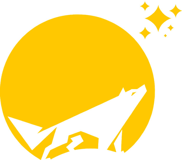 Emblema Adoniz: lobo aullando a la luna
